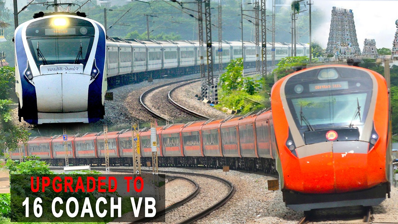 Orange Vs White 16 Coach #vandebharatexpress #trainvideos #trains #railgadi #trainvideo