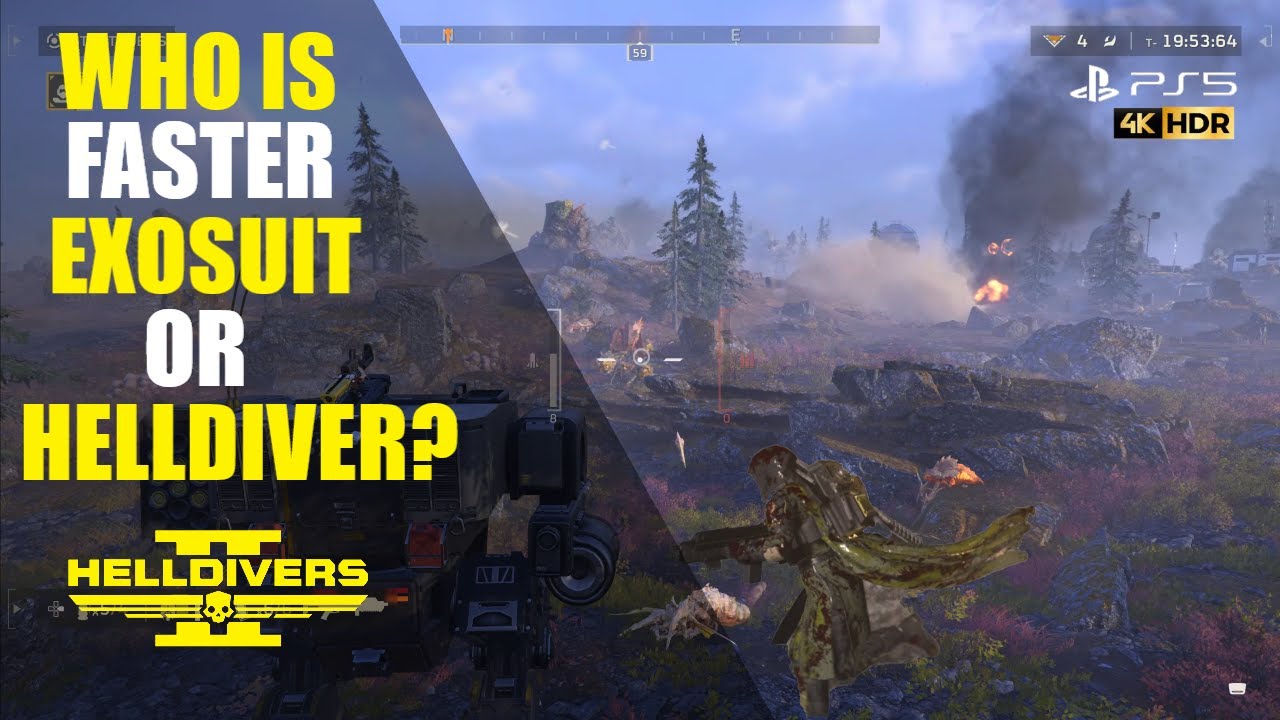 Helldivers 2 Who Is Faster Helldiver Or Exosuit? - PS5 4K