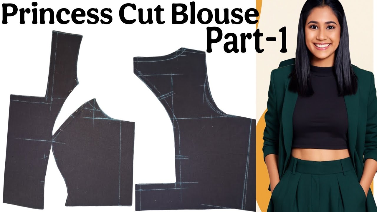 Raja Rani Coaching Inspired Princess Cut Blouse With Trendy Design Front Deep Back Pack Step By Step