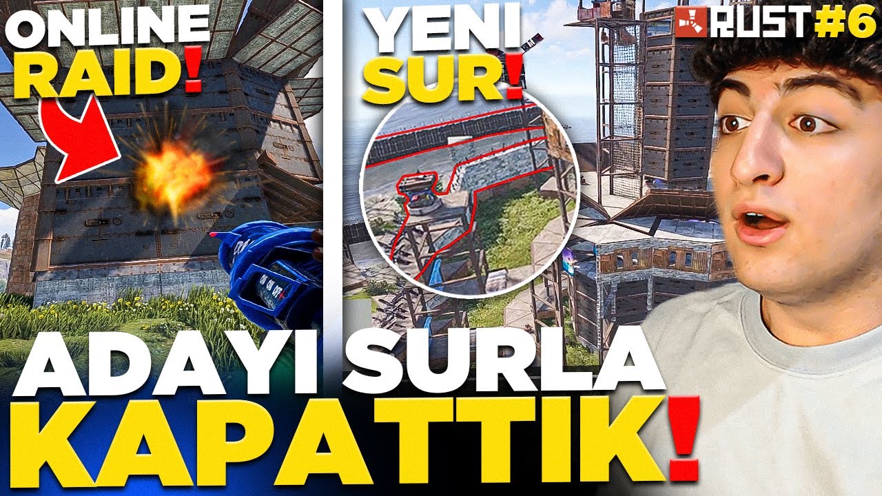ADAYI SURLA KAPATTIK! ( KOMŞULARIMIZA ONLİNE RAİD ATTIK! 😲 ) - Rust#6