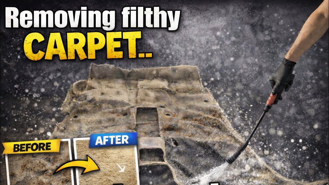 This Car Carpet Was So Filthy We Had to Remove It…