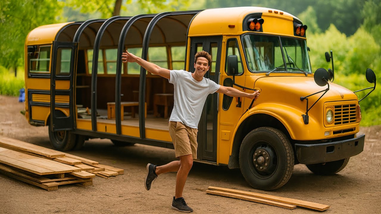 من أوتوبيس أصفر قديم لقصر فاخر على عجلات! 🚌✨ من البداية للنهاية !   | DIY بالعربي