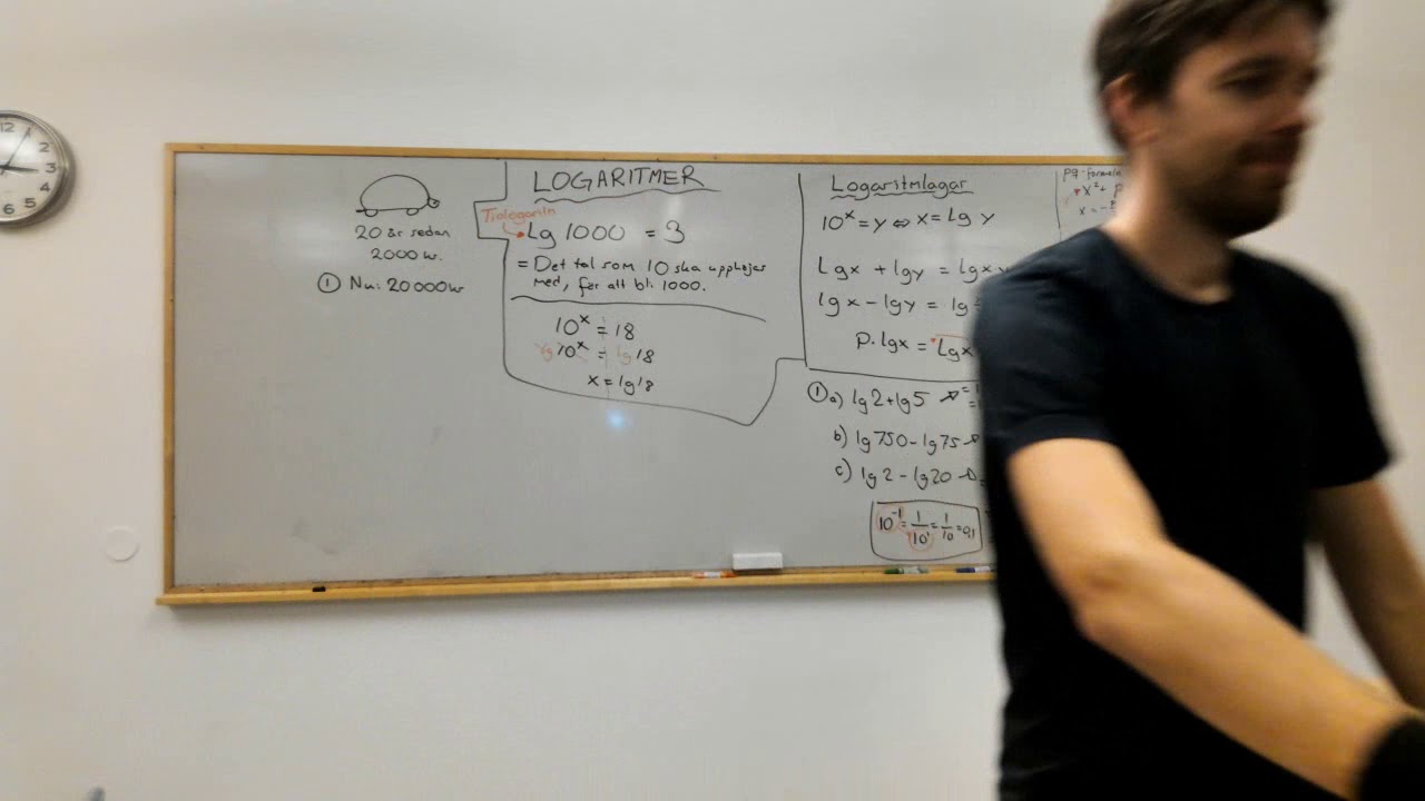 Matematik 2: Repetition av logaritmer, logaritmlagar, potensekvationer och exponentialekvationer
