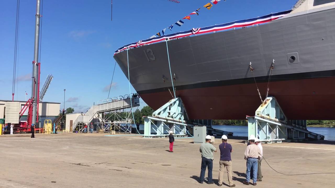 LCS 13 USS Wichita side Launch, Marinette, WI