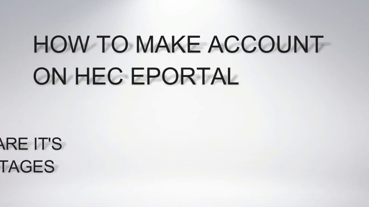 HEC E-PORTAL REGISTRATION|HEC SIGN UP and it's advantages|HEC Pakistan