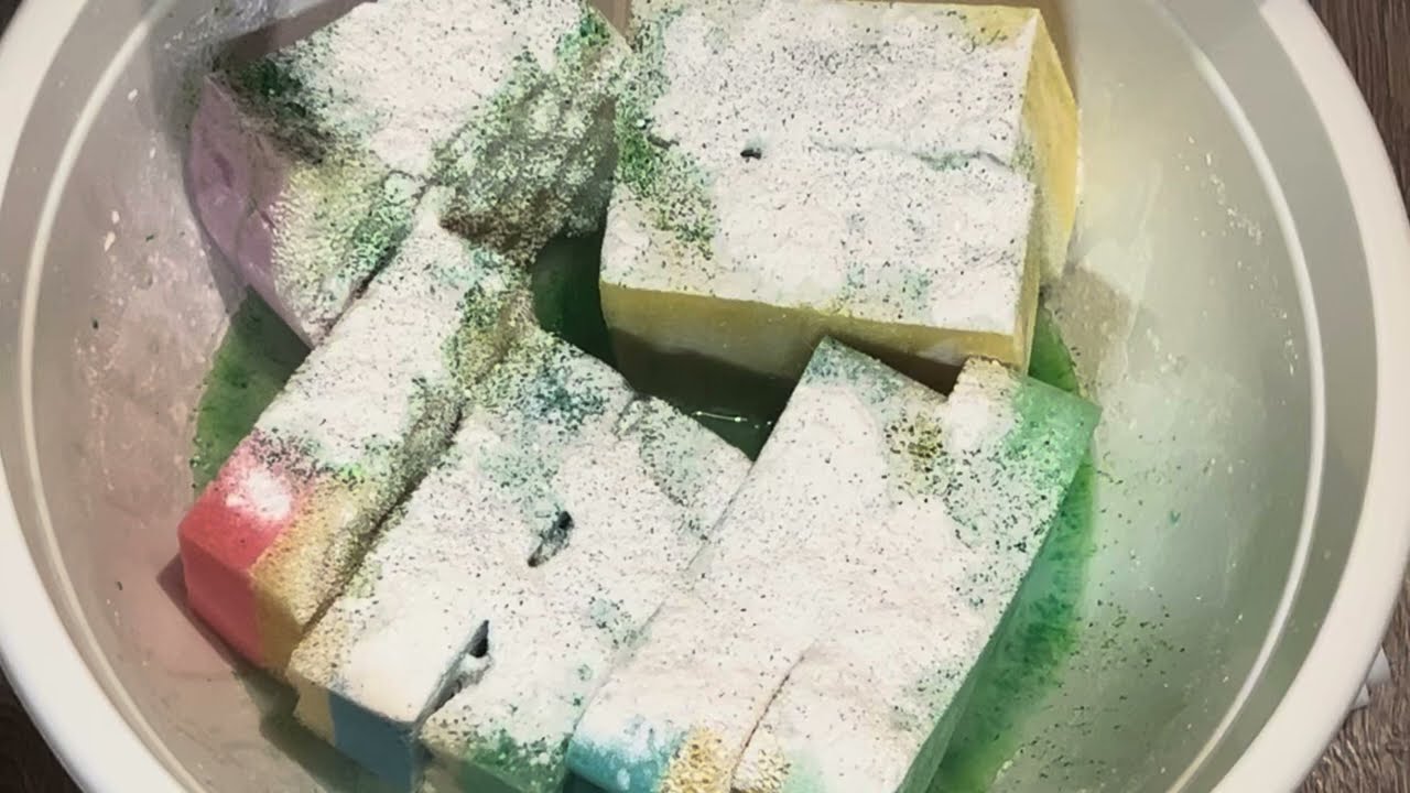 ASMR Sudsy mix+cleaning powder 🧽💚