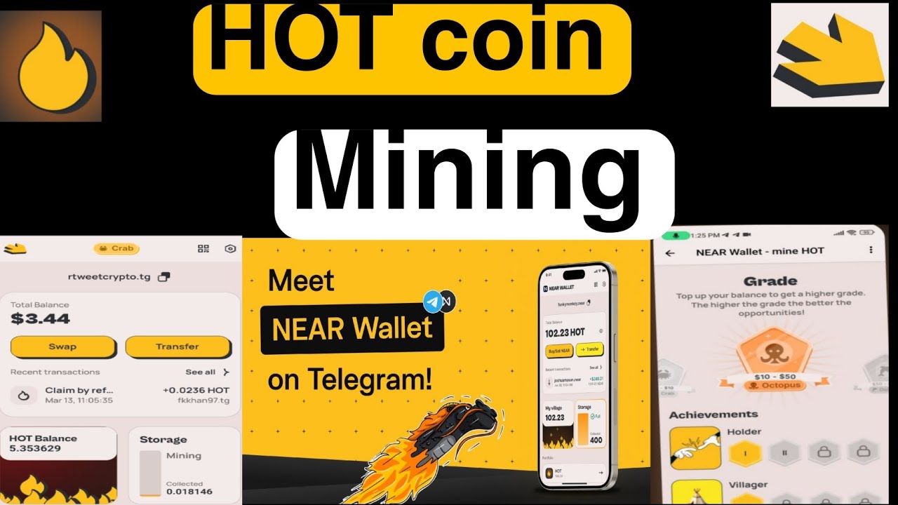 HOT COIN MINING | HOT COIN NEW UPDATE | NEAR WALLET | TELEGRAM BOT MINING | NEAR WALLET HOT COIN