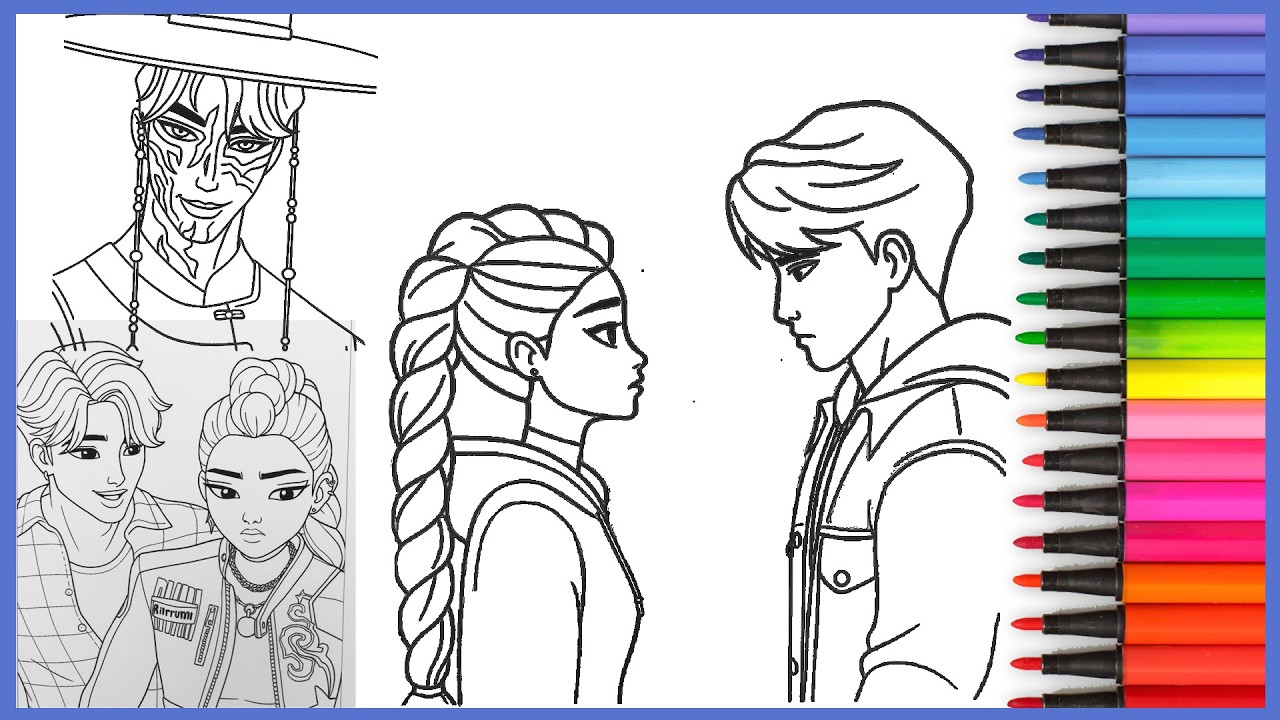 Rumi et Jinu  Coloriage et Autocollants: K-Pop Demon Hunters