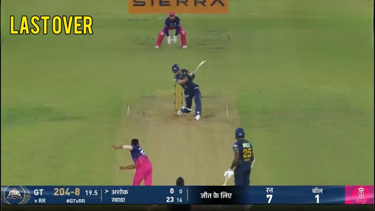 GT vs RR last over full highlights tushar deshpande last over bowling rr vs gt today match highlight