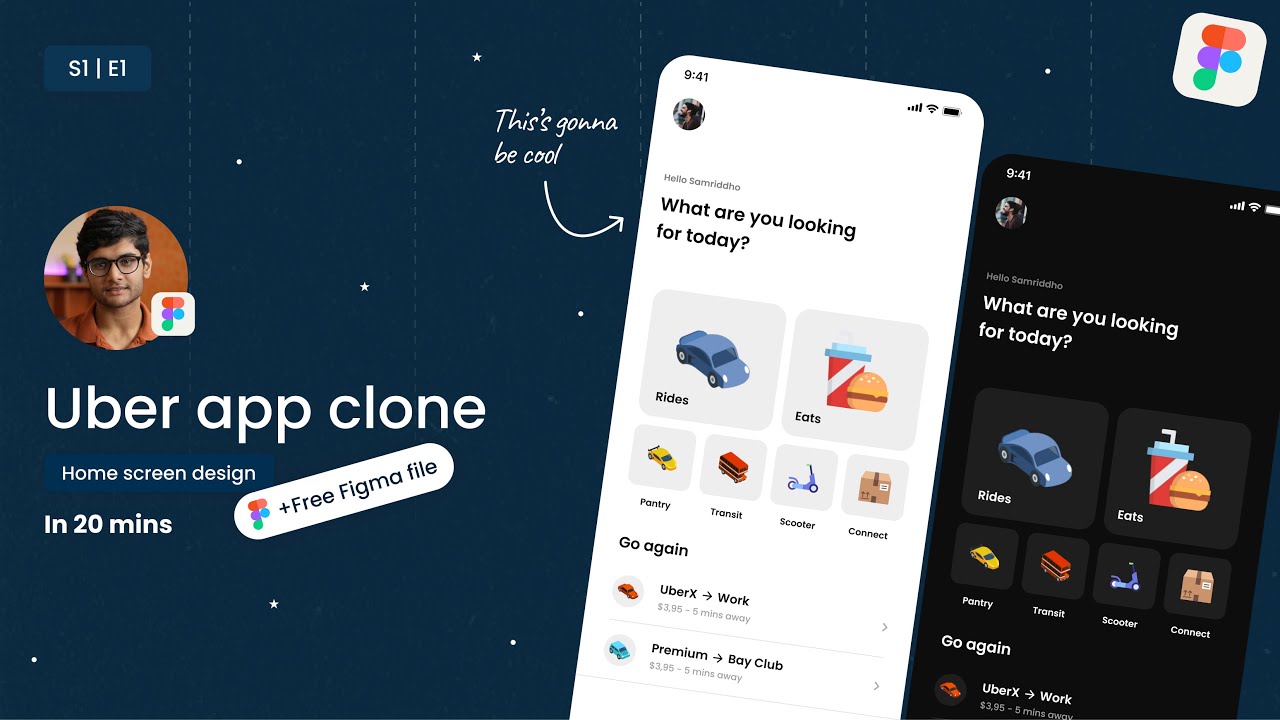 How to design Uber app home screen in Figma in 20 mins (+FREE FIGMA FILE!!) | Nyro Film and Design
