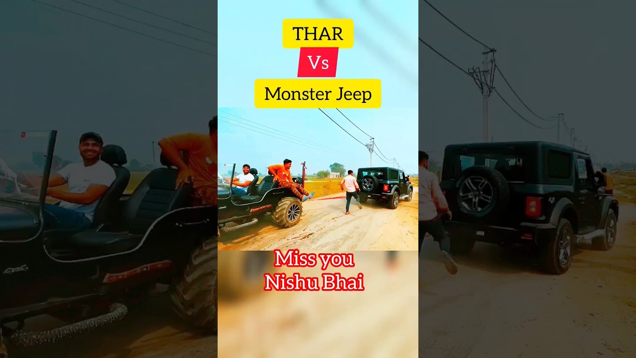 Thar Vs Monsters 😈Jeep !! #shorts #viral #thar