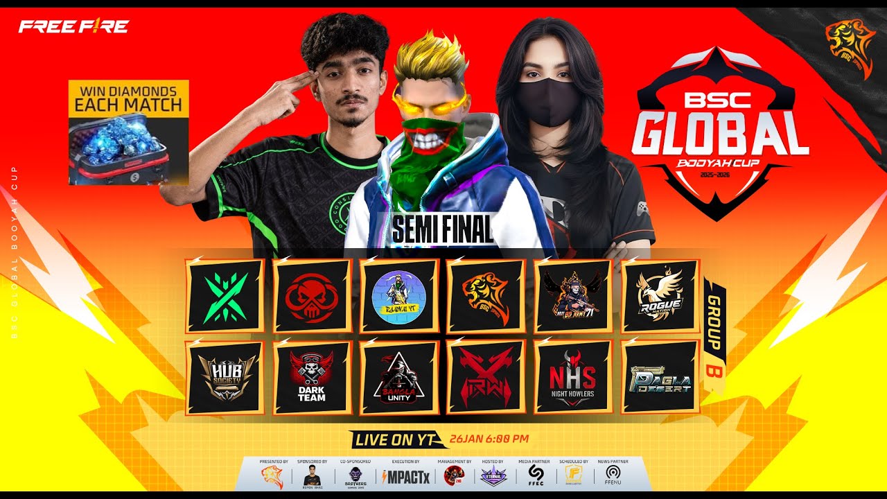 [🔴LIVE] Semi Finals G-B || BSC Global Booyah Cup ft. BD TOP 1