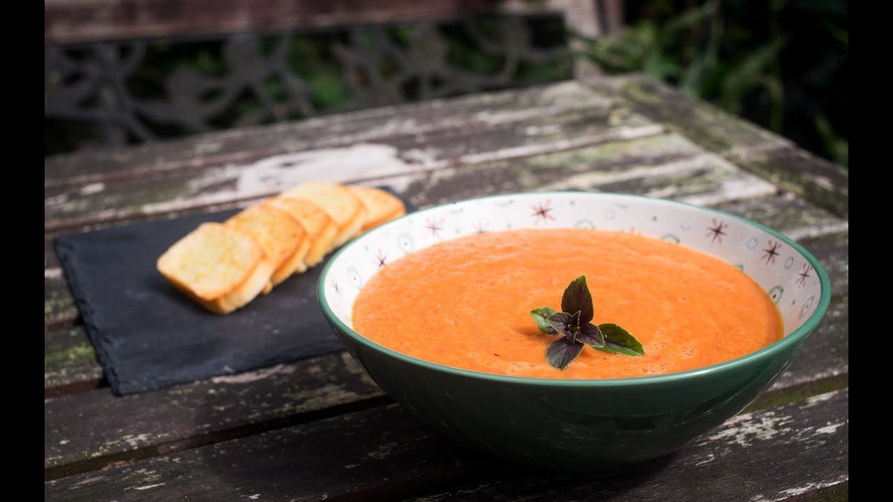 Ofen geröstete Tomatensuppe Rezept | Der Bio Koch