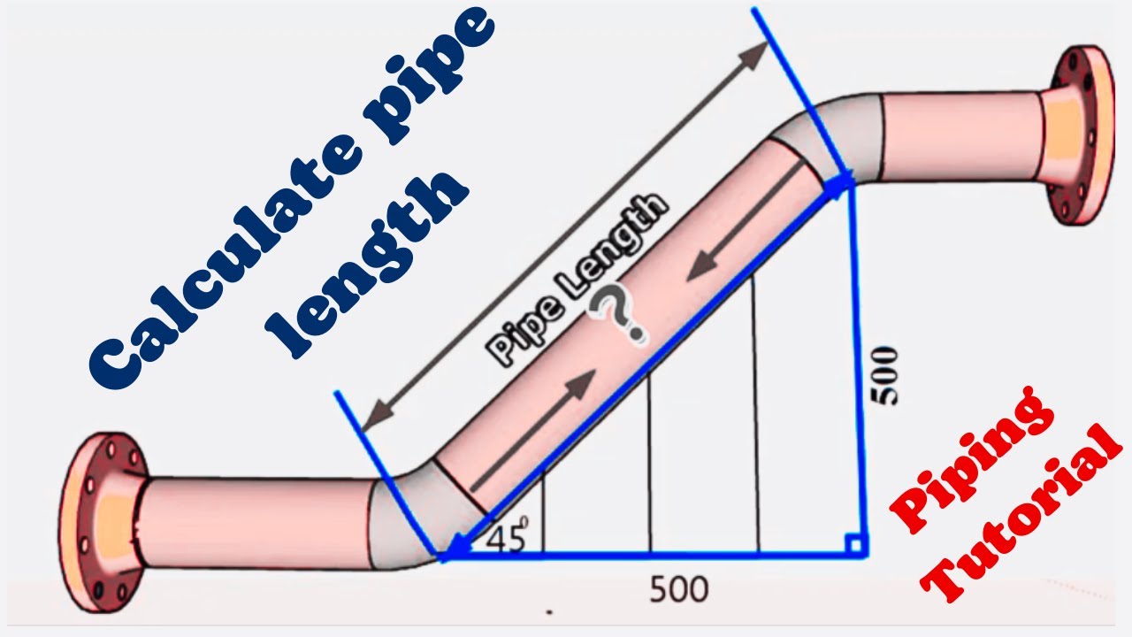 Pipe length calculation Easy way. Pipe true length. How to find pipe length. Pipe drawing reading