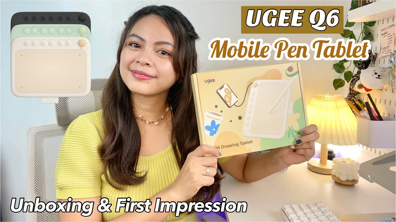 Ugee Q6 Mobile Pen Tablet Unboxing, Installation, Set-Up & First Impression ❤︎ Emmy Lou