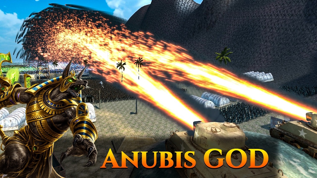 2 Super Shermans And Army vs. Anubis God Wave - Ultimate Epic Battle Simulator 2