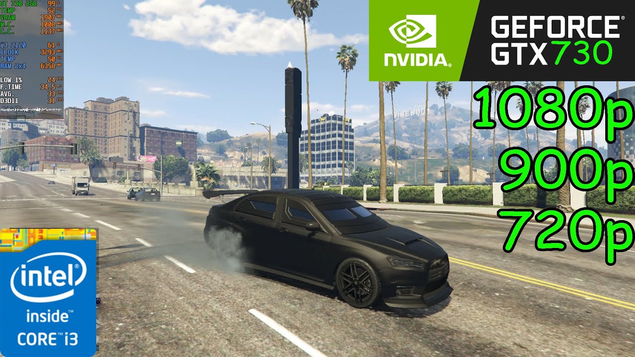 GTA V Online - GT 730 2GB + i3 2120 - 1080p/900p/720p