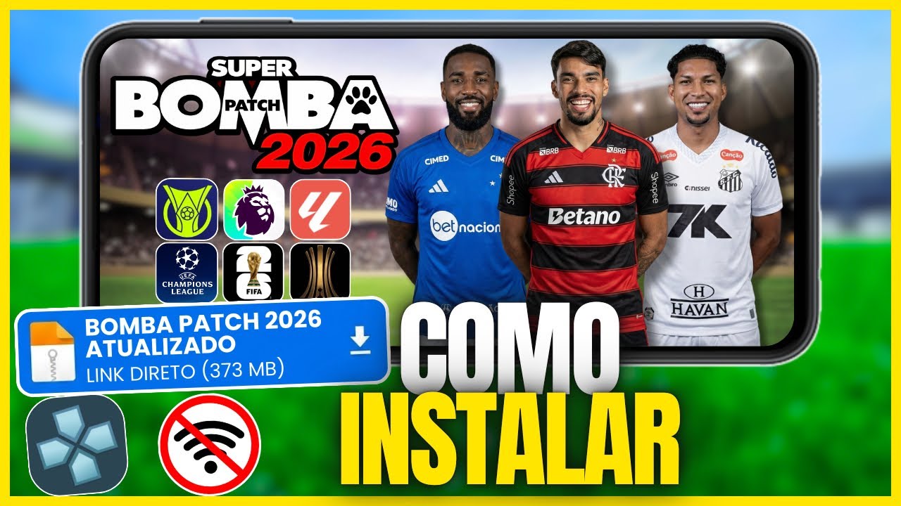 🔥NOVA ATUALIZA&Ccedil;&Atilde;O DO BOMBA PATCH 2026 PPSSPP - COMO INSTALAR (LINK DIRETO)