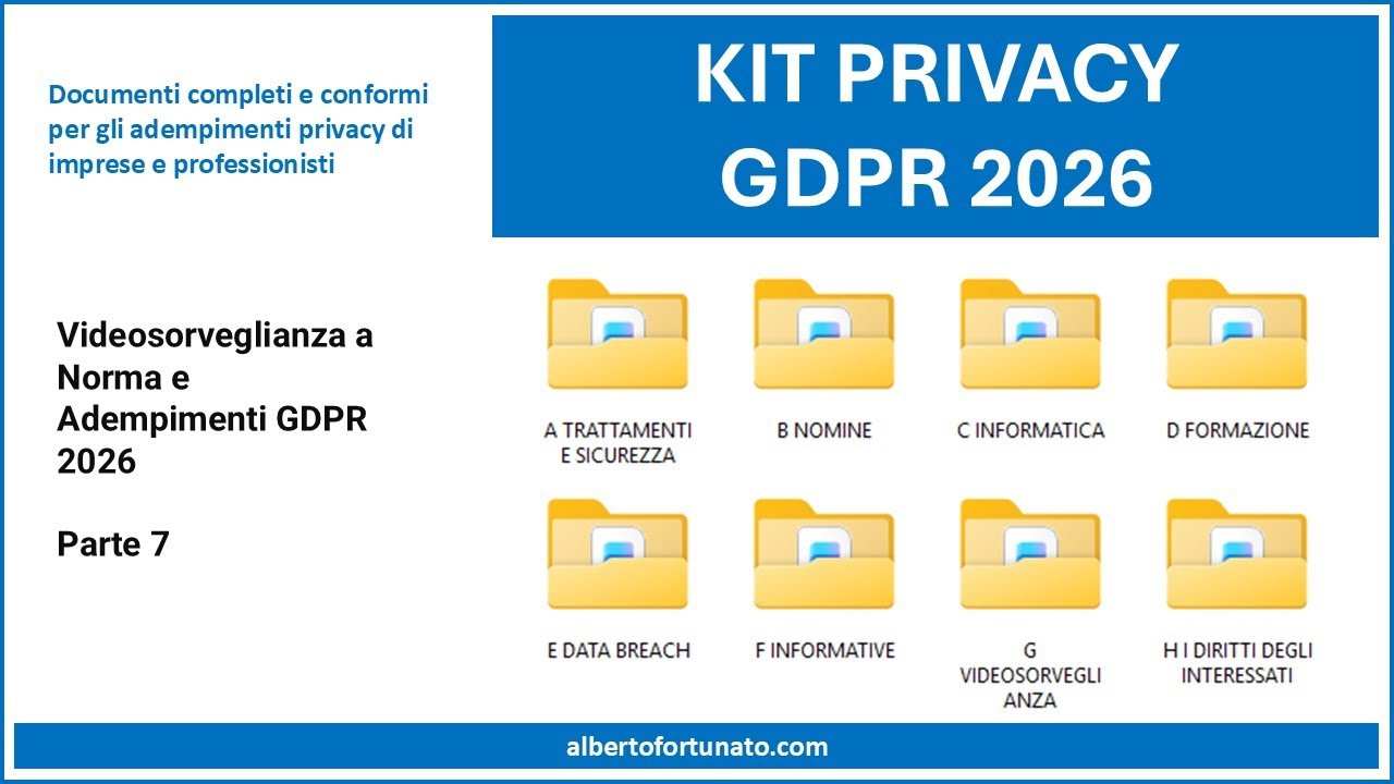 Videosorveglianza a Norma e Adempimenti GDPR 2026 – Parte 7