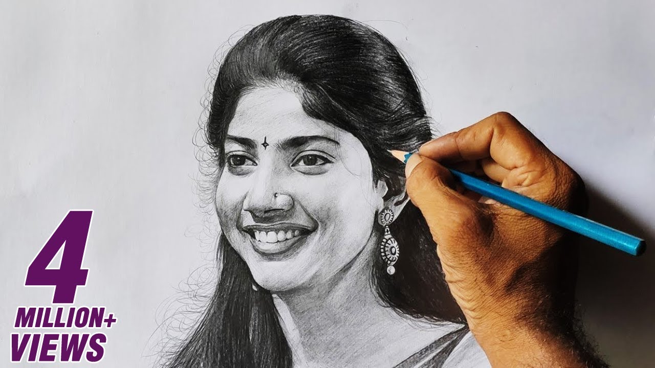 Actress Sai Pallavi Pencil Drawing Video | How To Draw | Live Art Chennai