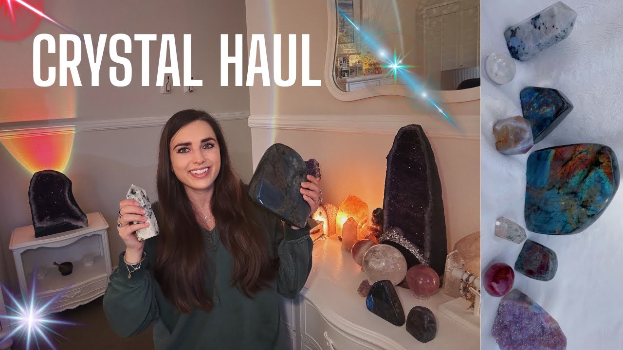 Crystal Haul 🔮✨// Labradorite, Rainbow Calcite, Blue Flash Moon Stone, etc.