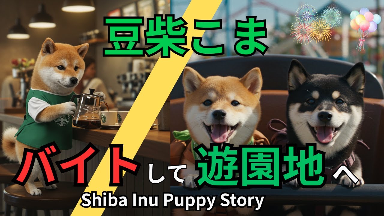 豆柴こま/バイトして遊園地へ！/Shiba Inu Puppy Story