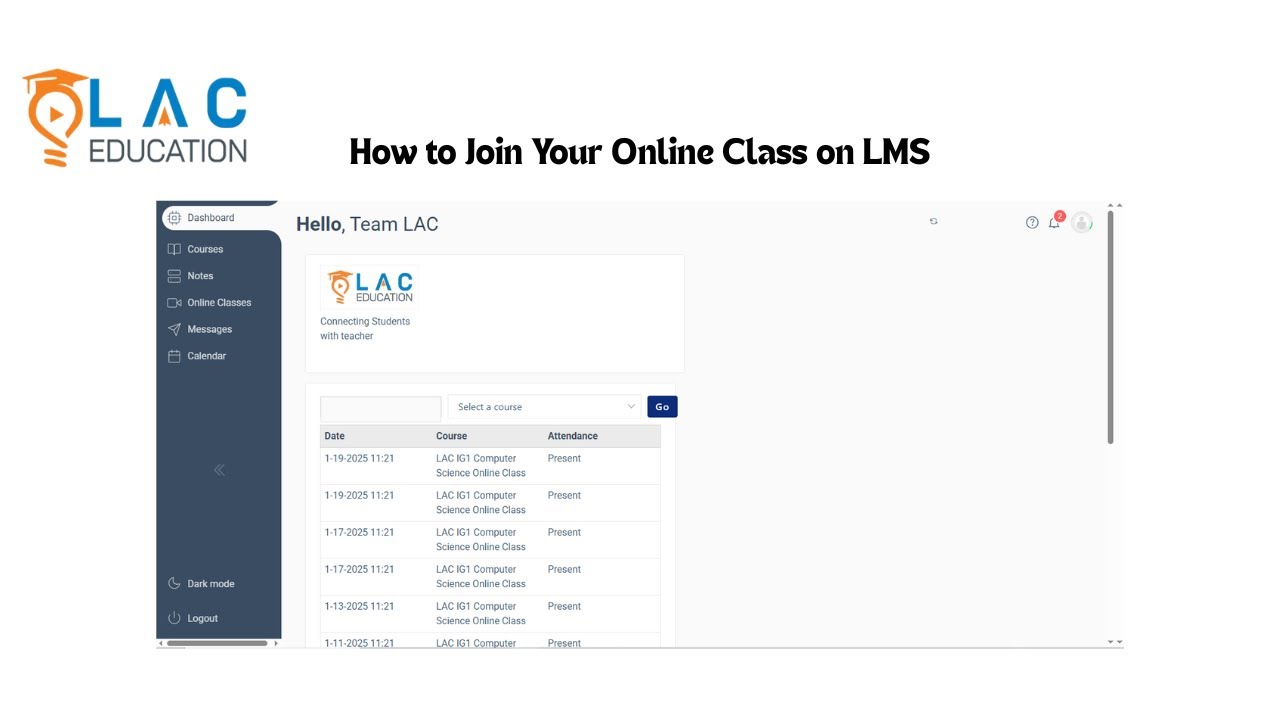 How to Join Your Online Class on LMS &ndash; Step-by-Step Guide | LAC Education
