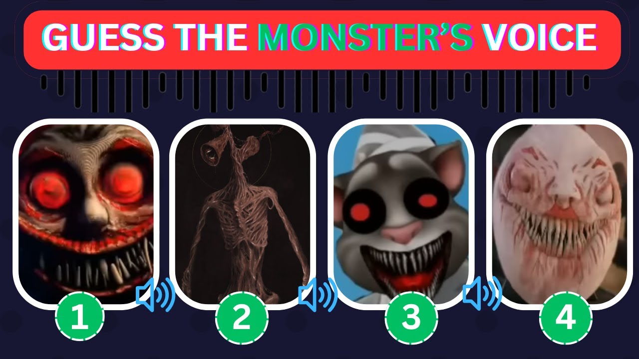 Challenge Guess The MONSTER'S VOICE - Choo Choo Charles, Syren Head, SCARY TOM, Coffin Meme