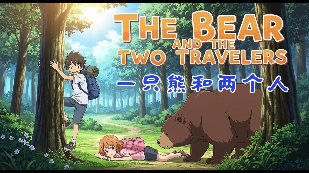 (HSK 1–2) The Story of The Bear and the Two Travelers | 一只熊和两个人: 谁是你的真朋友 | Daily Mandarin Podcast