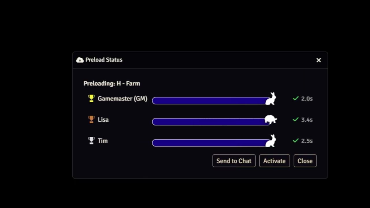 FoundryVTT Module: Preload Tracker Race Mode