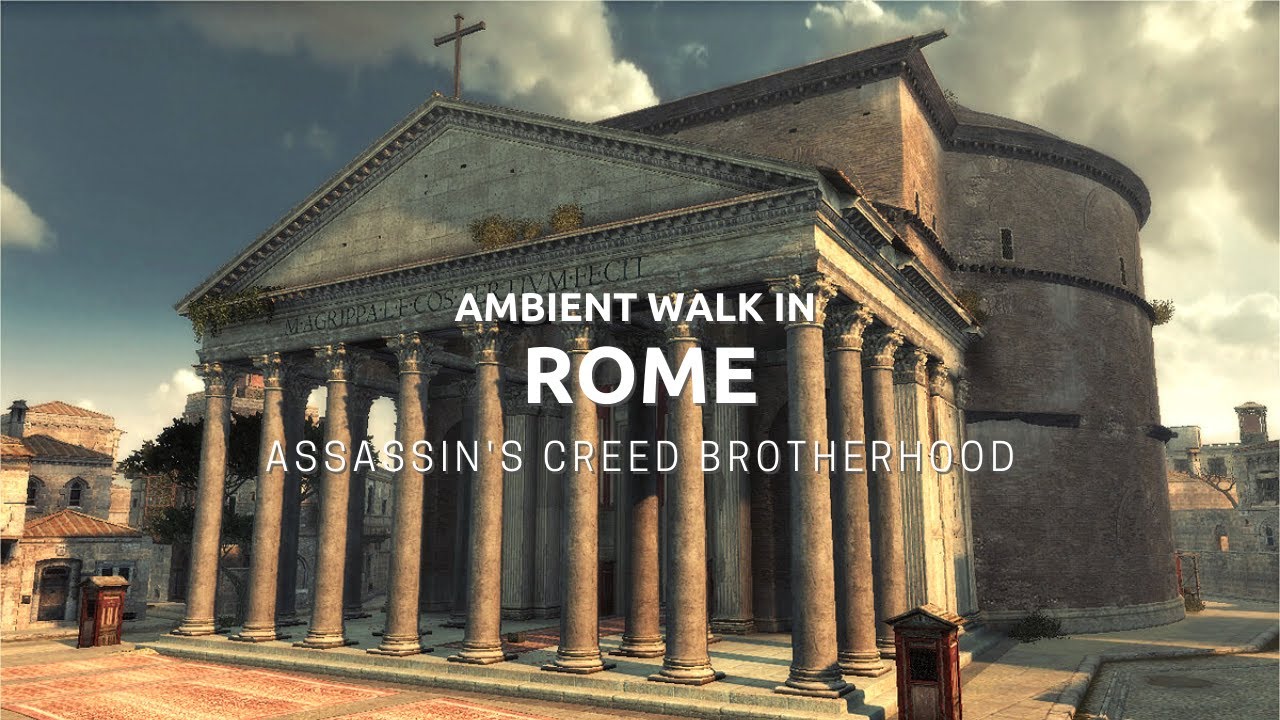 Assassin's Creed Brotherhood | Ambience (1 Hour Ambient Walk in Rome on Foot )