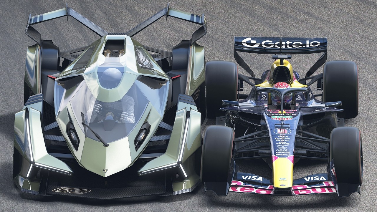 Red Bull F1 2026 vs Lamborghini Lambo V12 Vision Gran Turismo at Monza