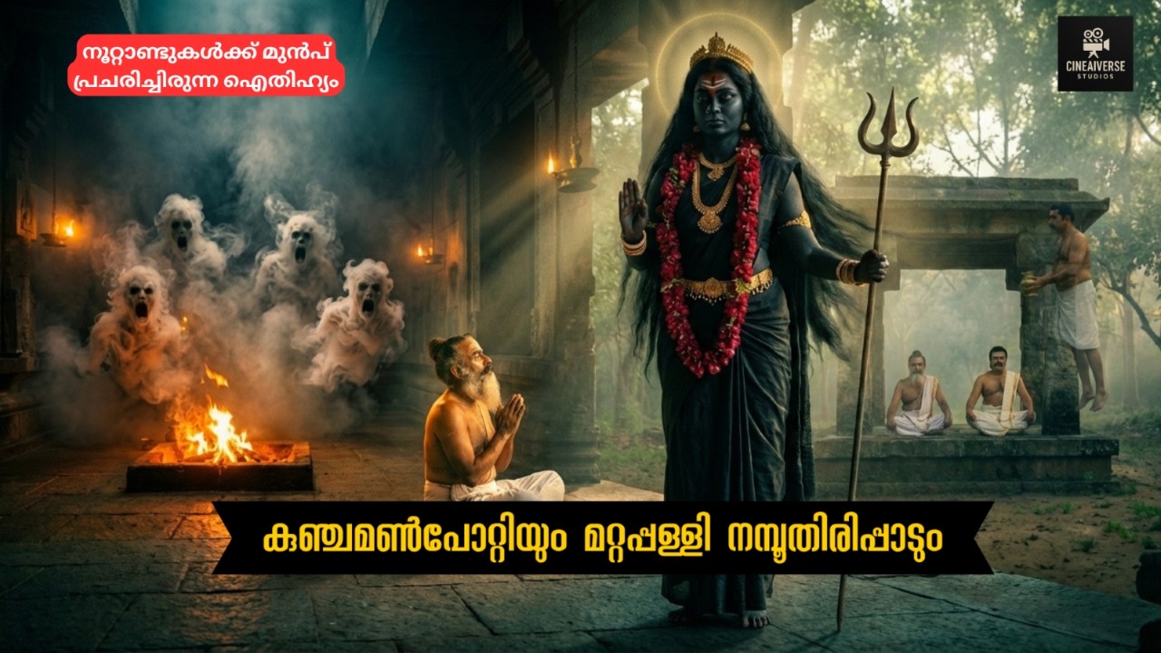 കുഞ്ചമൺ പോറ്റിയും മറ്റപ്പള്ളി നമ്പൂതിരിപ്പാടും. MALAYALAM FOLK TALE AI .