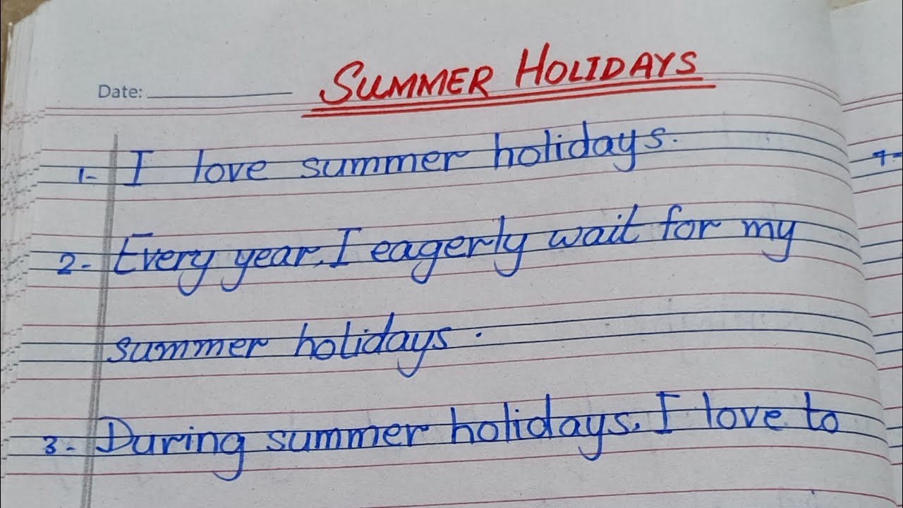 10 Lines Essay about Summer Holidays #10linesessay #englishgrammar #shortessay #summerholidays
