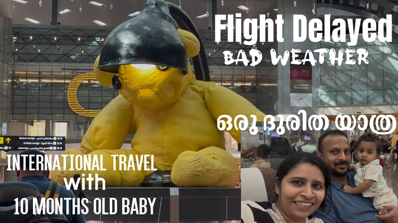Flight travel with 10 months old baby|കുഞ്ഞുമായി ഒരു ദുരിദ flight യാത്ര | journey together 
