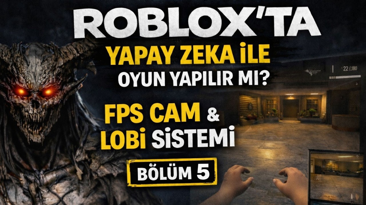 ROBLOX’TA YAPAY ZEKA İLE OYUN YAPILIR MI? | Bölüm 5 – FPS Kamera & Lobi Sistemi Yapıyoruz!