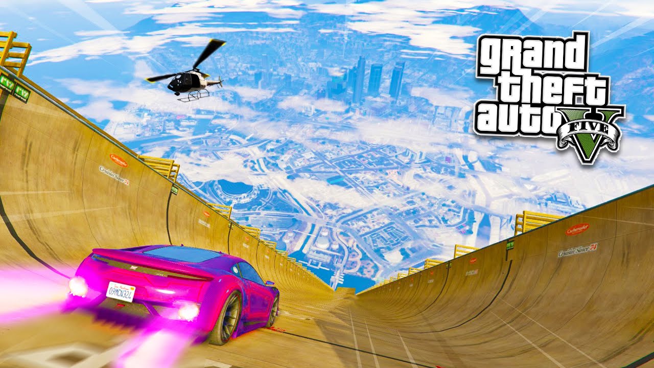 GTA 5 PC Mods - ULTIMATE RAMP STUNTS MOD! GTA 5 Mega Ramp Mod Gameplay! (GTA 5 Mods Gameplay)