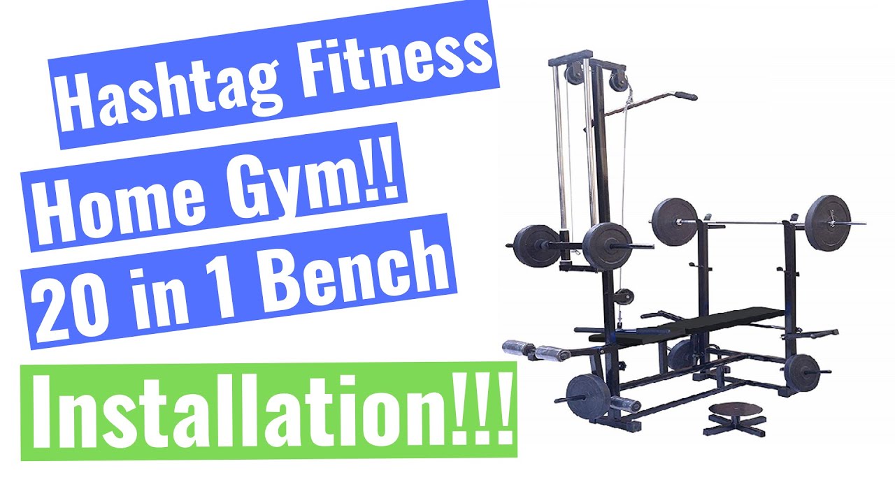 HASHTAG FITNESS Home Gym Combo 20 in 1 Bench with 80 kg Weight Home Gym & Fitness kit Installation!!