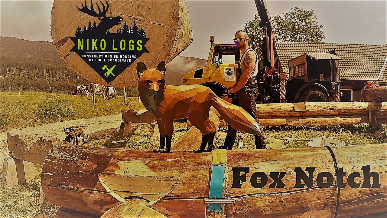 Constructions en rondins - Entaille avec épaulement / Log Building - Fox Notch / Blockhaus bau