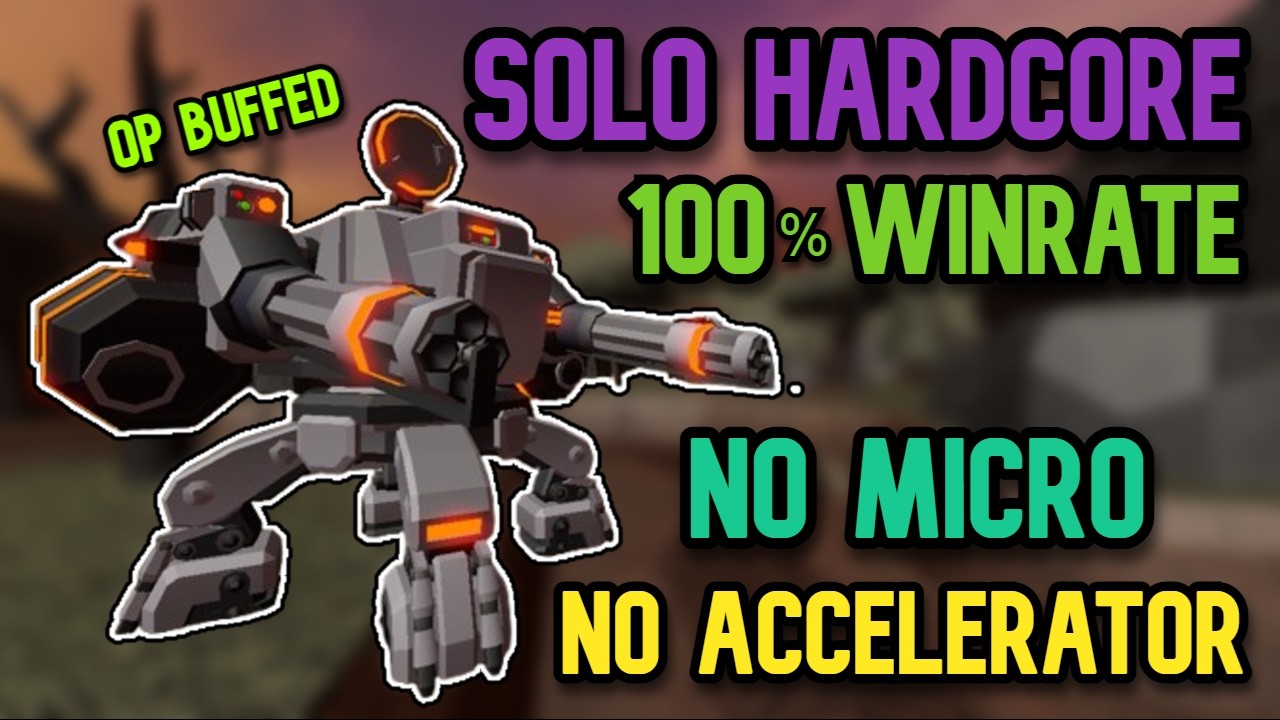 How to Win SOLO HARDCORE NO MICRO + NO ACCEL FULL EASY GUIDE - Tower Defense Simulator | TDS