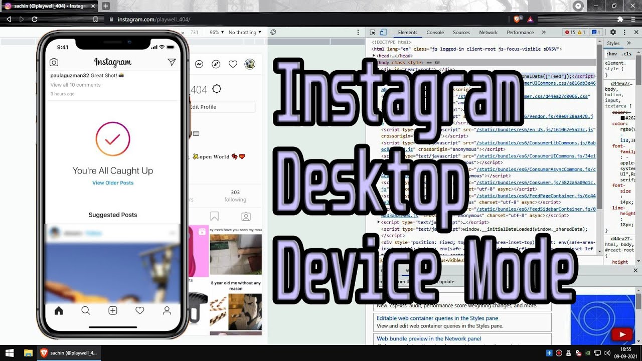 How to use Instagram on desktop (with device mode)