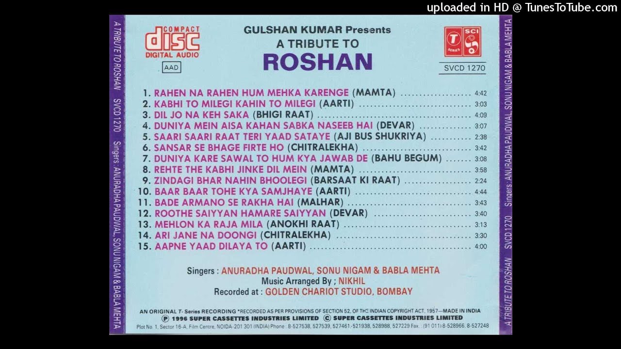 A TRIBUTE TO ROSHAN (SIDE B) BY ANURADHA PAUDWAL