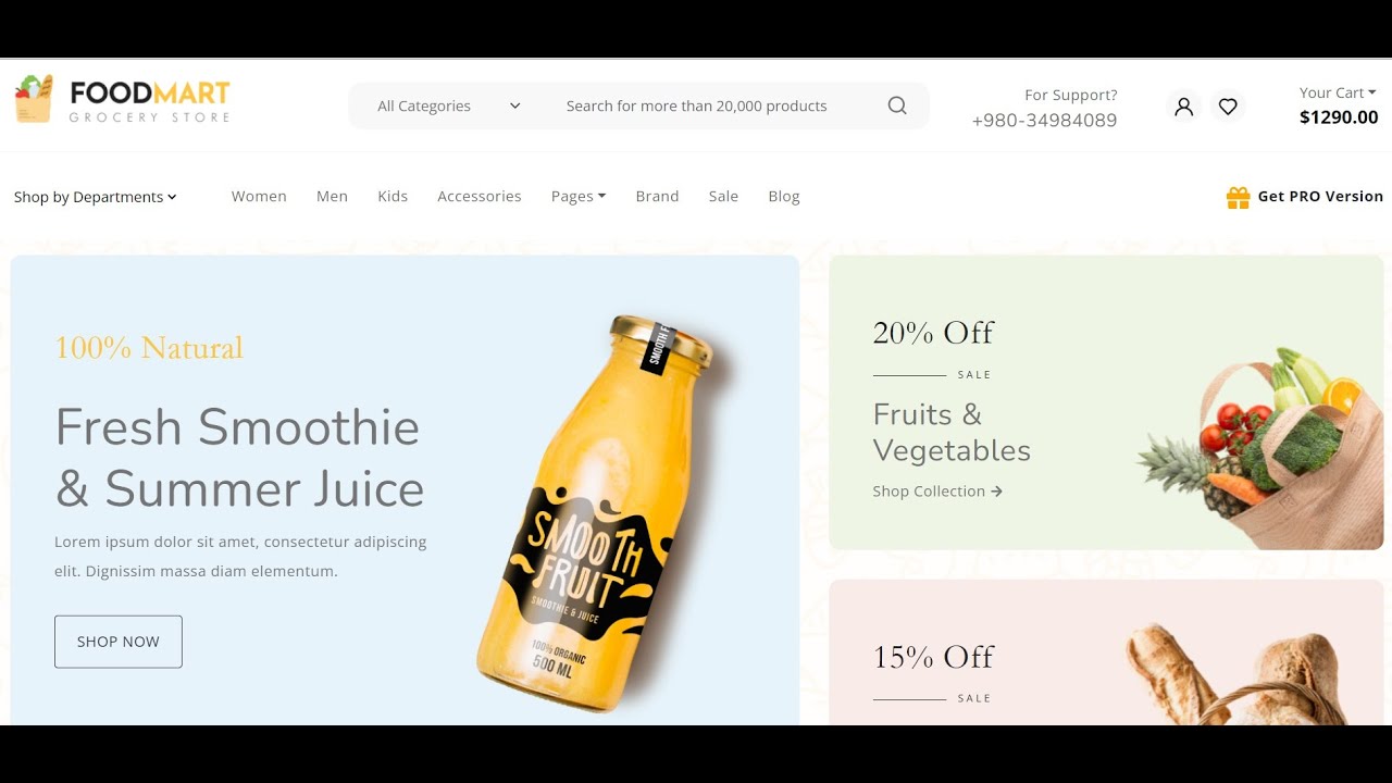 Angular 17 Free FoodMart Ecommerce Website Template