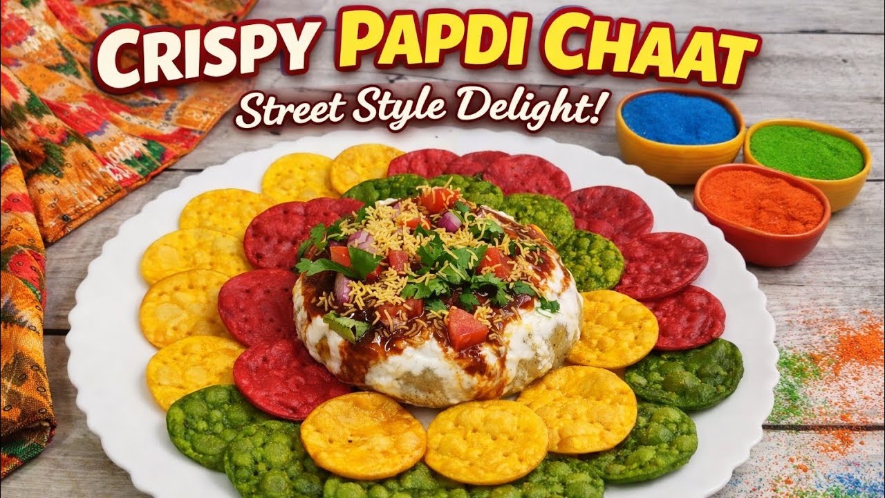 Holi Special Papdi Chaat Recipe | Crispy Dahi Papdi Chaat at Home
