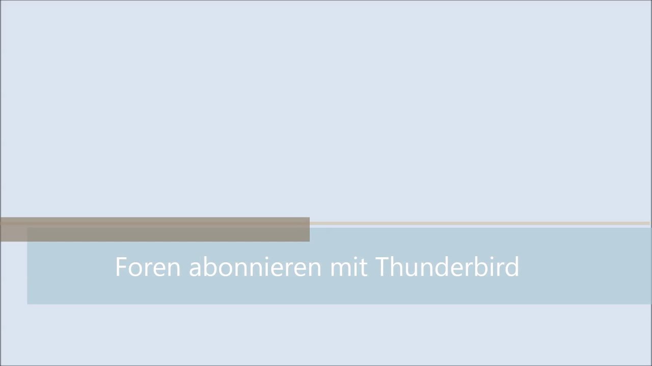 RSS mit Thunderbird