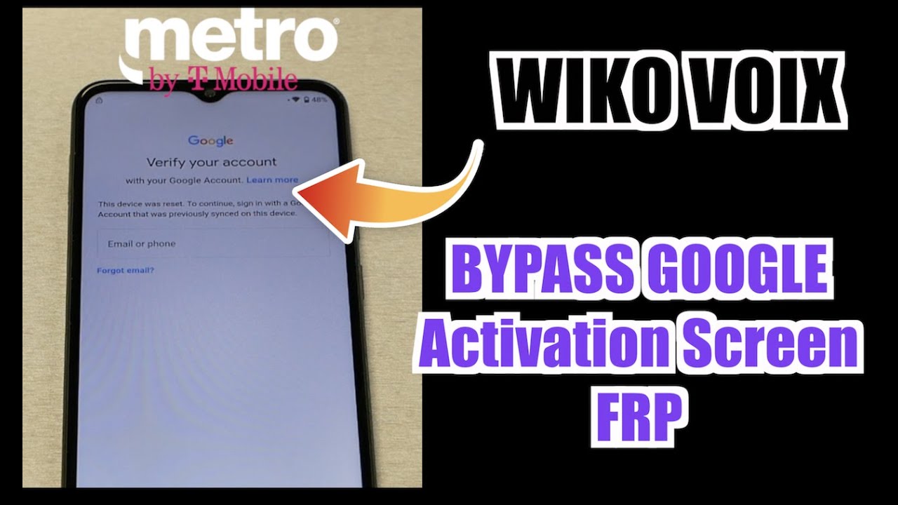 WIKO VOIX Как обойти FRP на экране активации Google для Metro от t-mobile/t-mobile/sprint
