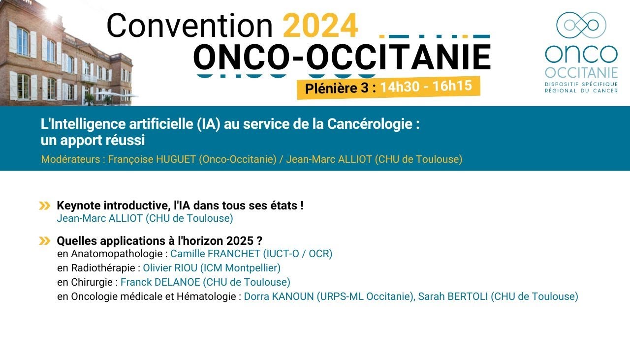Convention Onco-Occitanie 2024 : Pléniére 3