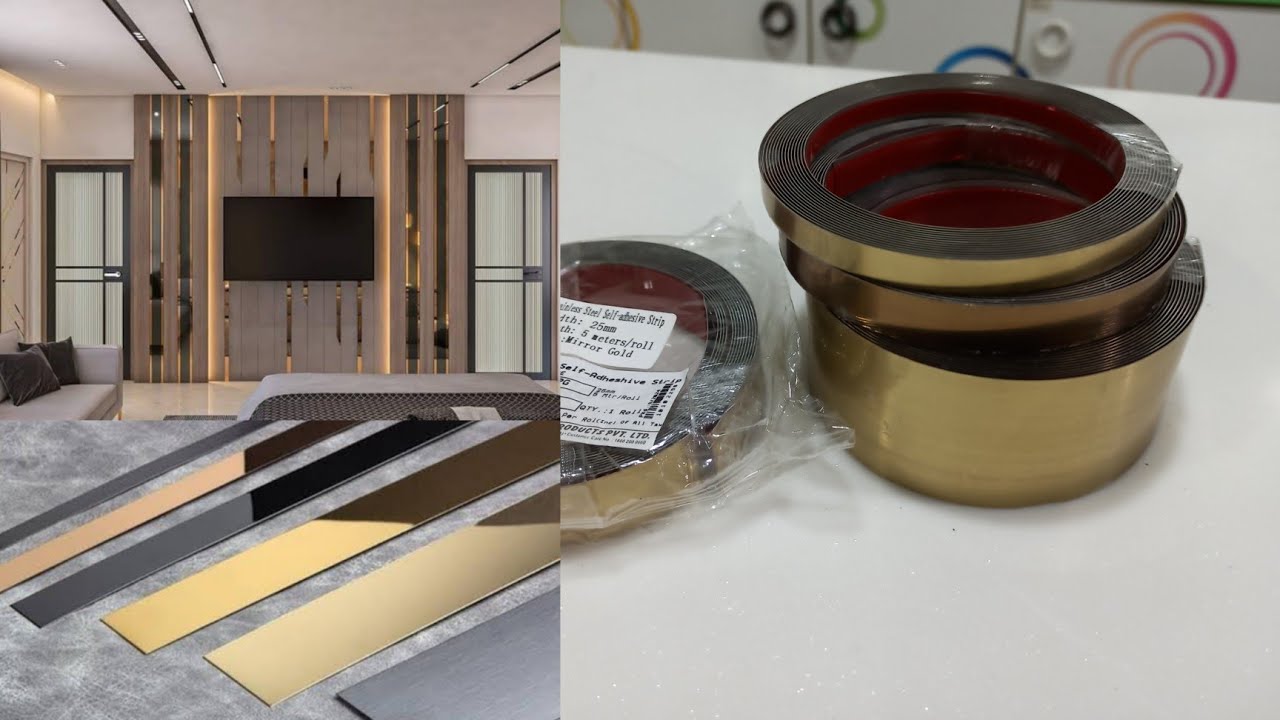 Stainless Steel Self Adhesive Tape | Flat Trim Strip Profile | Wall Decoration, Furniture,Flat Patti