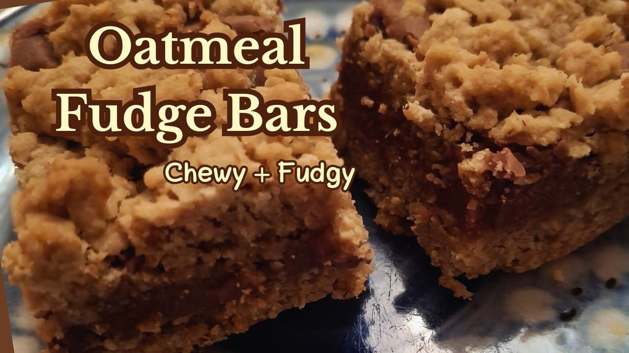 Homemade Oatmeal Fudge Bars - Chewy Oatmeal Cookie with Chocolate Fudge