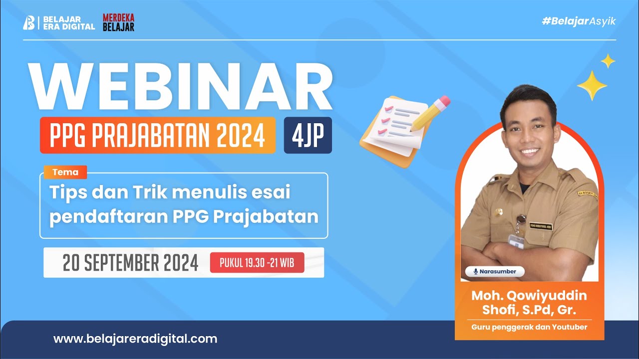 Webinar ! Tips dan Trik menulis esai pendaftaran PPG prajabatan